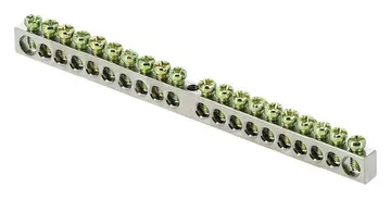 Шина PEN "ноль-земля" 6х9 20 отверст. цинк крепеж по центру PROxima EKF sn1-63-20