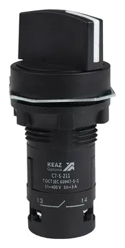 Переключатель 2 положения OptiSignal Compact D22 С7-S-211 черн. 1НО+1НЗ XB7ND25 КЭАЗ 362136