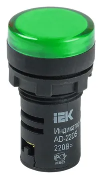 Лампа светосигнальная AD22DS d22мм 12В AC/DC зел. KARAT IEK BLS10-ADDS-012-K06