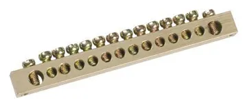 Шина PEN "земля-ноль" 6х9мм 14/2 (14групп/крепеж по краям) IEK YNN11-14-100