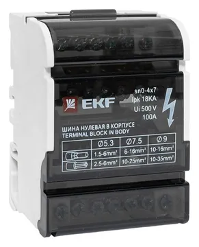 Шина нулевая в корпусе 4х7 EKF sn0-4x7