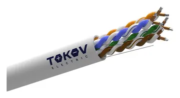 Кабель витая пара U/UTP 4х2х24 AWG кат.5E CCA PVC indoor Fluke tested 305м (м) TOKOV ELECTRIC TKL-C06-U42CCA-5E-305-PVC