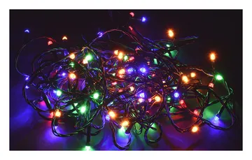 Гирлянда "Нить" 10м 100LED RGB IP20 провод зел. 230В с контроллером 8 режимов IEK LGDB110-3-100-10-G-S-20