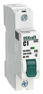 Выключатель автоматический модульный 1п C 1А 6кА ВА-103 DEKraft 12264DEK