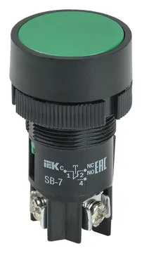 Кнопка SВ-7 "Пуск" d22мм 1НО+1НЗ 240В зел. GENERICA BBT40-SB7-K06