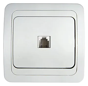 Розетка телефонная 1-м СП Classico 2034 16А IP20 бел. ASD / IN HOME 4690612000404