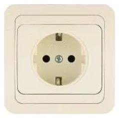 Розетка 1-м СП Mimoza 16А IP20 с заземл. крем./крем. Makel 25028