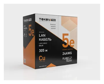 Кабель витая пара F/UTP 4х2х24AWG(0.51мм) кат.5E PVC indoor Fluke tested 305м (м) PRO TOKOV ELECTRIC TKP-C06-F42-5E-305-PVC