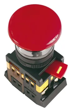 Кнопка "Грибок" AEAL-22 d22мм 1НО+1НЗ 240В с фиксацией красн. GENERICA BBG60-AEAL-K04
