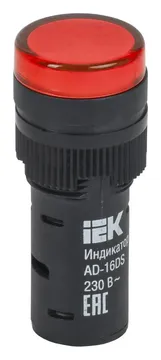 Лампа светосигнальная AD16DS d16мм 230В AC красн. KARAT IEK BLS10-ADDS-230-K04-16