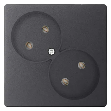 Розетка 2-м СП Simon 24 16А IP20 2х2P без защ. шторок механизм графит Simon 2450457-038