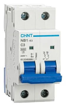 Выключатель автоматический модульный 2п C 3А 6кА NB1-63 (R) CHINT 179662