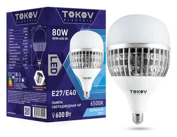 Лампа светодиодная 80Вт HP 6500К Е40/Е27 176-264В TOKOV ELECTRIC TKE-HP-E40/E27-80-6.5K