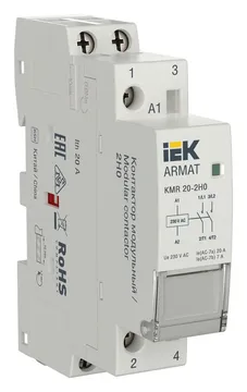 Контактор модульный KMR 20А 230В AC 2НО ARMAT IEK AR-KMR10-020-20-230