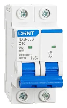 Выключатель автоматический модульный 2п C 40А 4.5кА NXB-63S (R) CHINT 296792