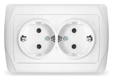 Розетка 2-м СП Маргарита 16А IP20 с заземл. бел. UNIVersal М0128