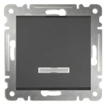 Выключатель 1-кл. СП Karea 10А IP20 с подсветкой механизм дым. металлик Makel 57050021