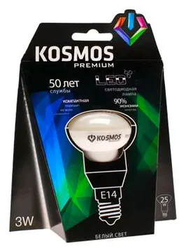 Лампа светодиодная KOSMOS premium 3Вт REFLECTOR 39мм E14 230В 4500К Космос KLED3wR39230vE1445