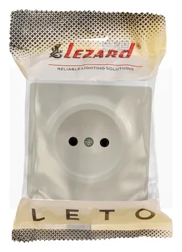 Розетка 1-м ОП LETO без заземл. ПБТ крем LEZARD 752-0300-121B