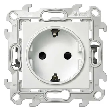 Розетка 1-м СП Simon 24 16А IP20 2P+E Push&Go защ. шторки механизм бел. Simon 2420432-030