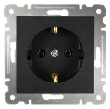 Розетка 1-м с заземл. СП 16А IP20 250В механизм Karea черн. Makel 57054028