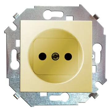Розетка 1-м СП Simon 15 16А IP20 250В без заземл. винтов. клеммы механизм сл. кость Simon 1591431-031