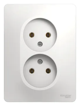 Розетка 2-м СП Glossa 16А IP20 без заземл. бел. SE GSL000120