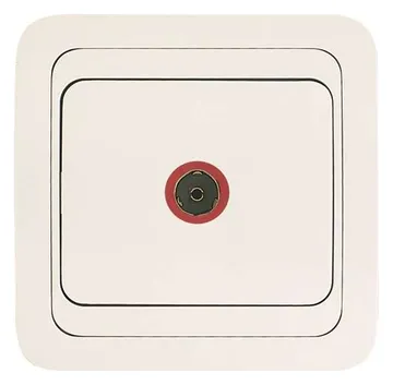 Розетка телевизионная TV 1-м СП Mimoza 16А IP20 бел./бел. Makel 12007
