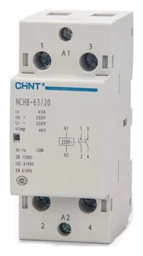 Контактор модульный NCH8-63/20 63А 2НО AC 220/230В 50Гц (R) CHINT 256093