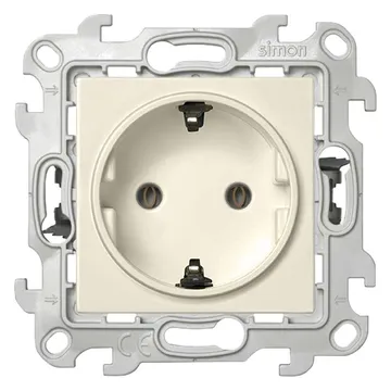 Розетка 1-м СП Simon 24 16А IP20 2P+E Push&Go без защ. шторок механизм сл. кость Simon 2420434-031