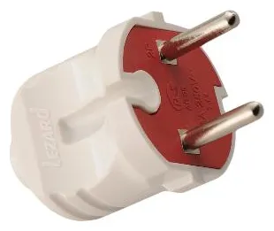 Вилка Accessories 1ф 6А без заземл. бел. LEZARD 715-0101-601