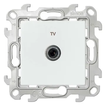 Розетка телевизионная одиночная TV СП Simon 24 IP20 механизм бел. Simon 2450477-030