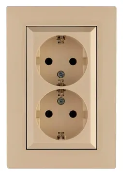 Розетка 2-я Karea RIZZ с заземл. крем Makel 88010082