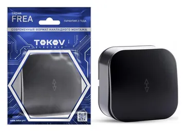 Переключатель 1-кл. ОП Frea 10А IP20 250В АБС-пластик карбон TOKOV ELECTRIC TKE-FR-P1-C14