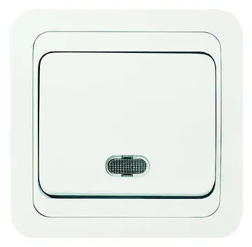 Выключатель 1-кл. СП Mimoza 10А IP20 с подсветкой бел./бел. Makel 12021
