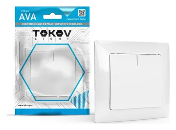 Выключатель 1-кл. СП AVA 10А IP20 с индикатором в сборе бел. TOKOV ELECTRIC TKL-AV-V1IF-C01