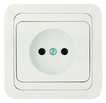 Розетка 1-м СП Mimoza 16А IP20 без заземл. керамика бел./бел. Makel 12002