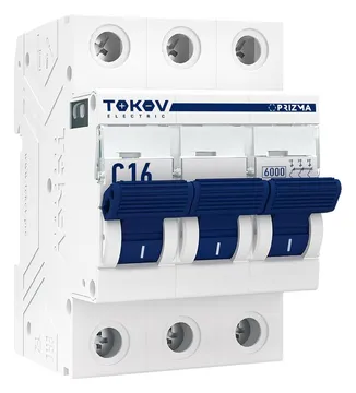 Выключатель автоматический модульный 3п C 16А 6кА PRIZMA TOKOV ELECTRIC TKE-PZ60-MCBI-3-16-C