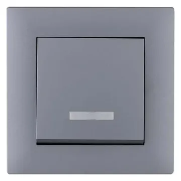 Выключатель 1-клав. с подсветкой Karea RIZZ STAR сер. Makel 88065021