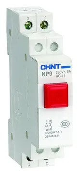 Кнопка модульная NP9-01/2 без подсветки 1НЗ красн. (R) CHINT 584057