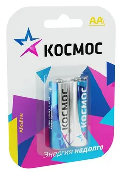 Элемент питания алкалиновый AA/LR6 BP-2 (блист.2шт) КОСМОС KOCLR62BL