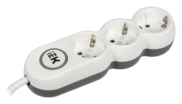 Удлинитель 3х3м с заземл. 16А IP20 Uno У03В 2P+PE 250В 3х1.5 IEK WYP53-16-03-03-ZK