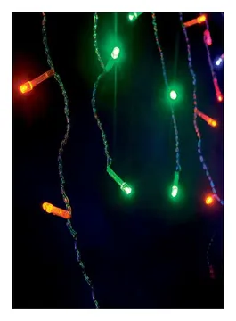 Гирлянда "Световая бахрома" 100LED 2х0.5м 8 режимов мигания IP20 мультиколор провод прозр. 1.5м Космос KOC_CUR100_RGB