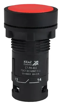 Кнопка с фиксацией OptiSignal Compact D22 С7-PH-411 красн. 1НО+1НЗ XB7NH45 КЭАЗ 362075