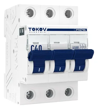 Выключатель автоматический модульный 3п C 40А 4.5кА PRIZMA TOKOV ELECTRIC TKE-PZ45-MCBI-3-40-C