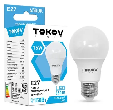 Лампа светодиодная 16Вт А60 6500К Е27 176-264В (TKL) TOKOV ELECTRIC TKL-A60-E27-16-6.5K