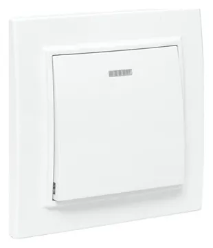 Выключатель 1-кл. СП Минск 10А IP20 с индикатором бел. Basic EKF ERV10-121-10