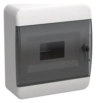 Корпус ЩРН-П-8 TEKFOR IP41 черн. прозр. дверь пластик. IEK TF5-KP12-N-08-41-K01-K03