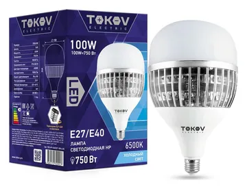 Лампа светодиодная 100Вт HP 6500К E40/E27 176-264В TOKOV ELECTRIC TKE-HP-E40/E27-100-6.5K