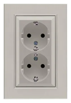 Розетка 2-я Karea LINE STAR с заземл. жемчуж. Makel 86100082